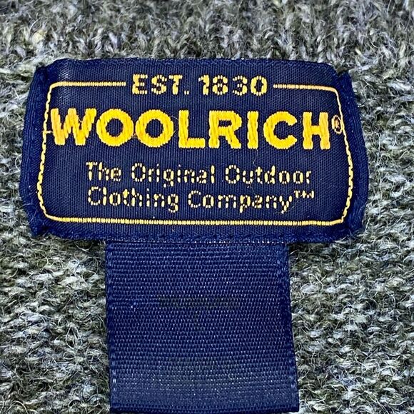 Vintage Woolrich Womens * M-L Gray Knit Wool V Neck Ivy Trim Pullover with FLAW - Picture 4 of 13